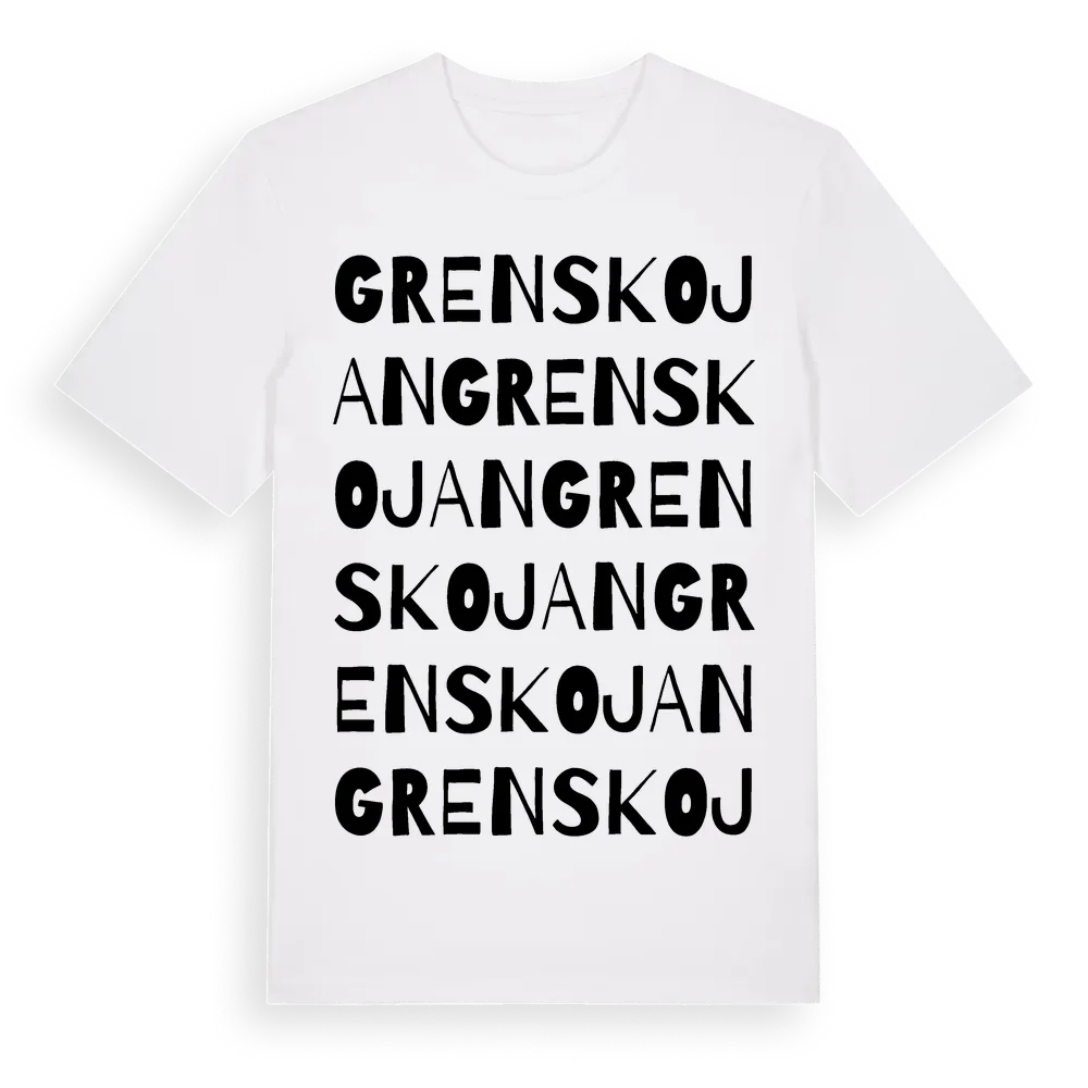 Grenskojan ordlek t-shirt i miljö