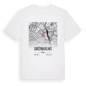 Grīziņkalns karta t-shirt – ekologisk bomull t-shirt från Pinshirt