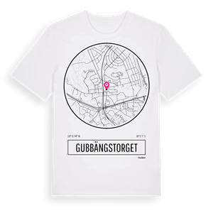 Gubbängstorget t-shirt – ekologisk bomull t-shirt från Pinshirt