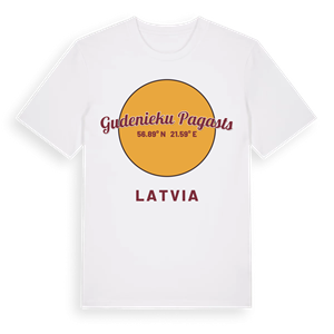 Gudenieku pagasts cirkel t-shirt – ekologisk bomull t-shirt från Pinshirt