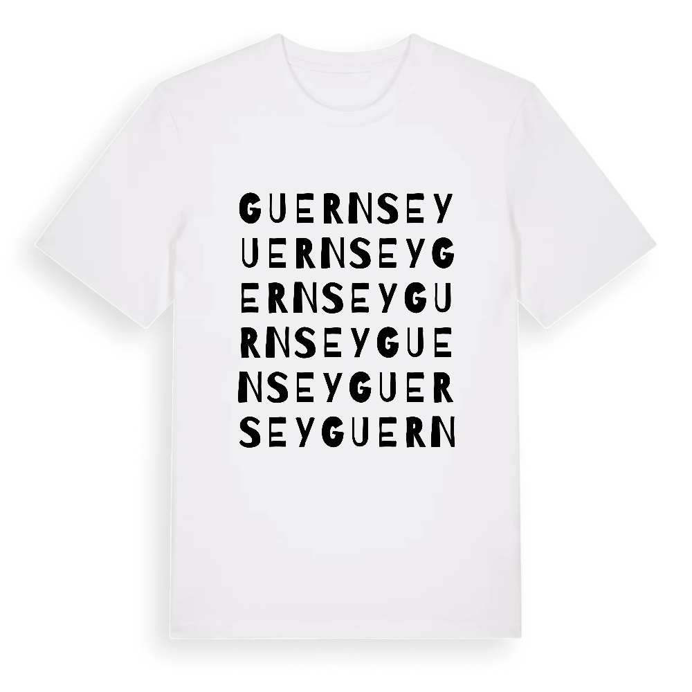 Guernsey ordlek t-shirt – White, i miljö