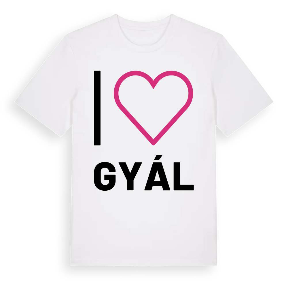 Jag älskar Gyál t-shirt stort tryck – White, i miljö