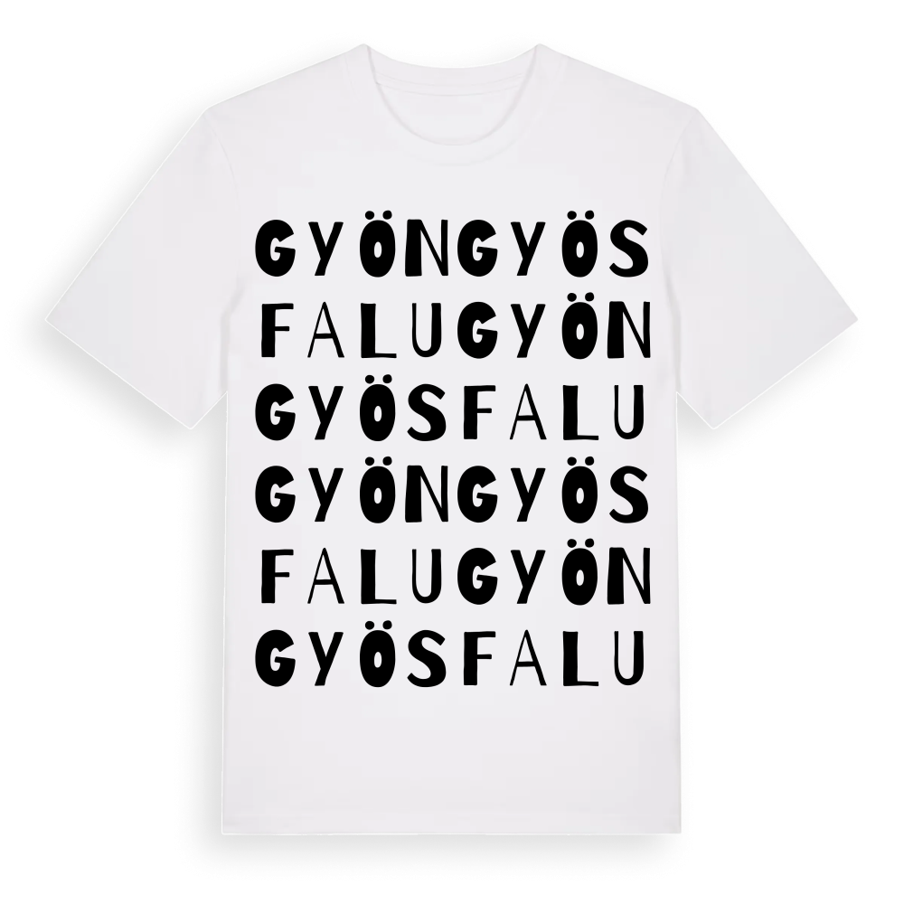 Gyöngyösfalu ordlek t-shirt – White, i miljö