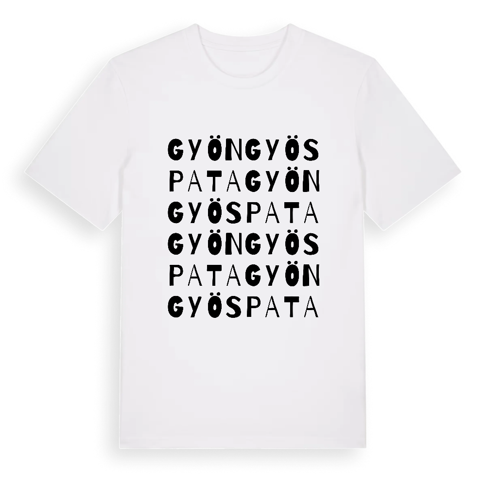 Gyöngyöspata ordlek t-shirt – White, i miljö