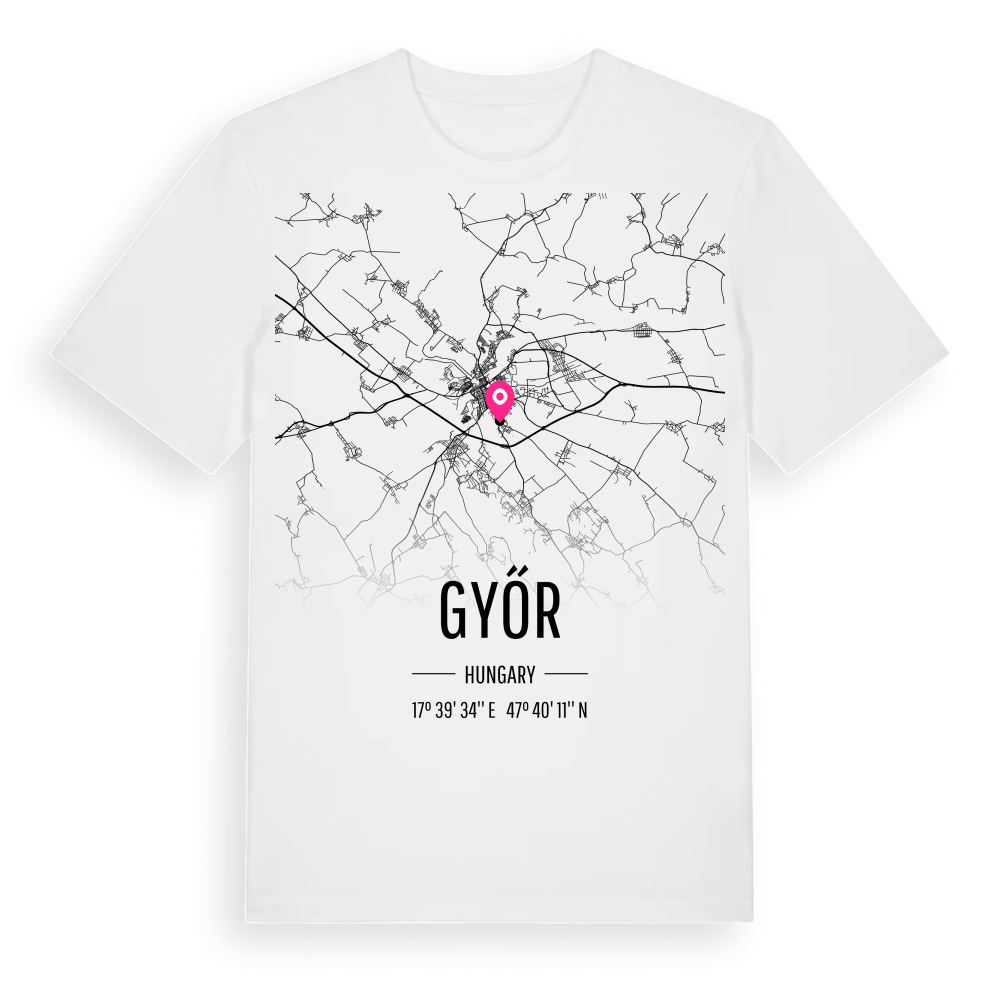 Győr karta t-shirt – White, i miljö