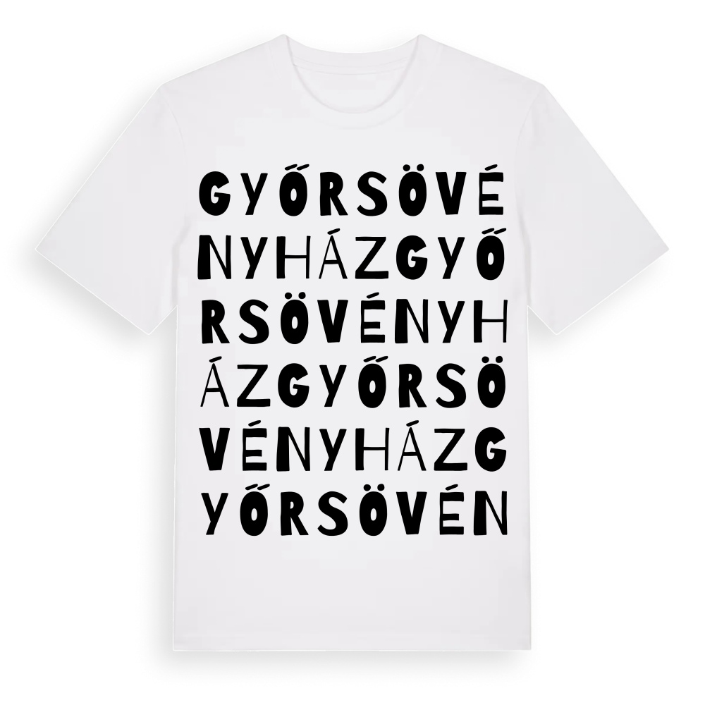 Győrsövényház ordlek t-shirt – White, i miljö