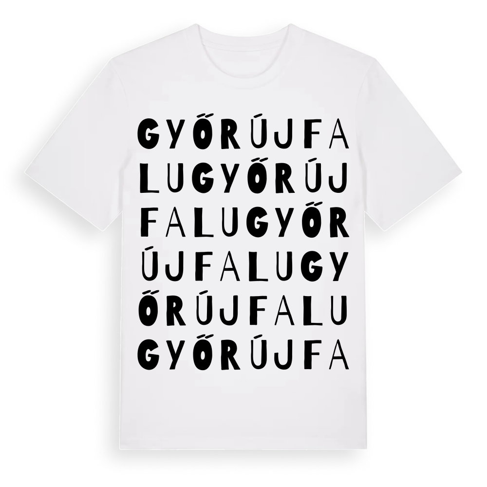 Győrújfalu ordlek t-shirt – White, i miljö