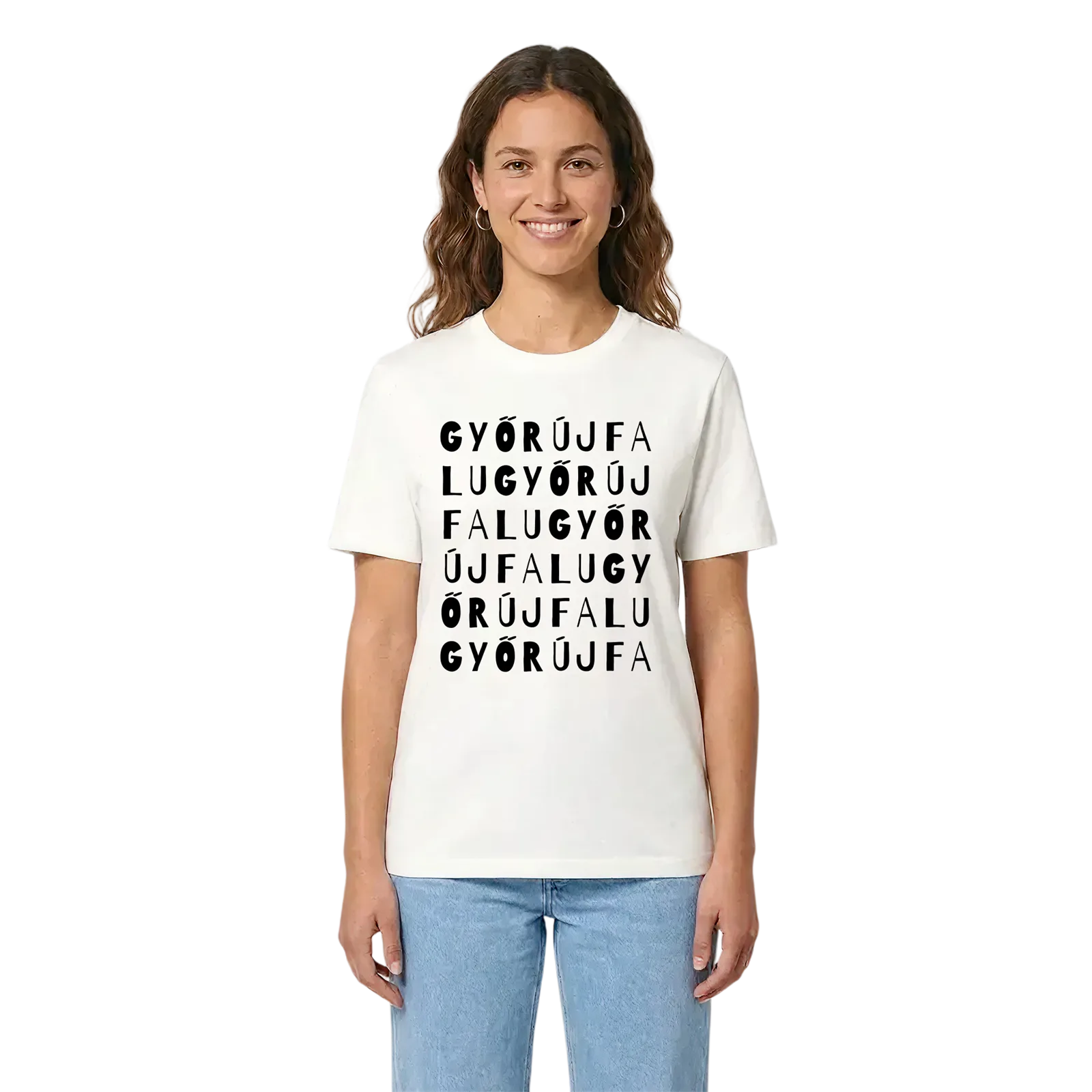 Győrújfalu ordlek t-shirt – White, i miljö