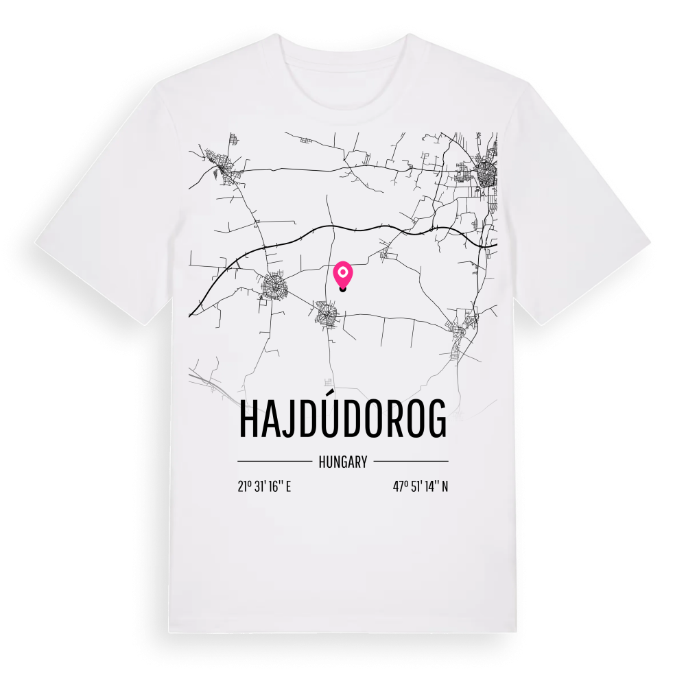 Hajdúdorog karta t-shirt – White, i miljö