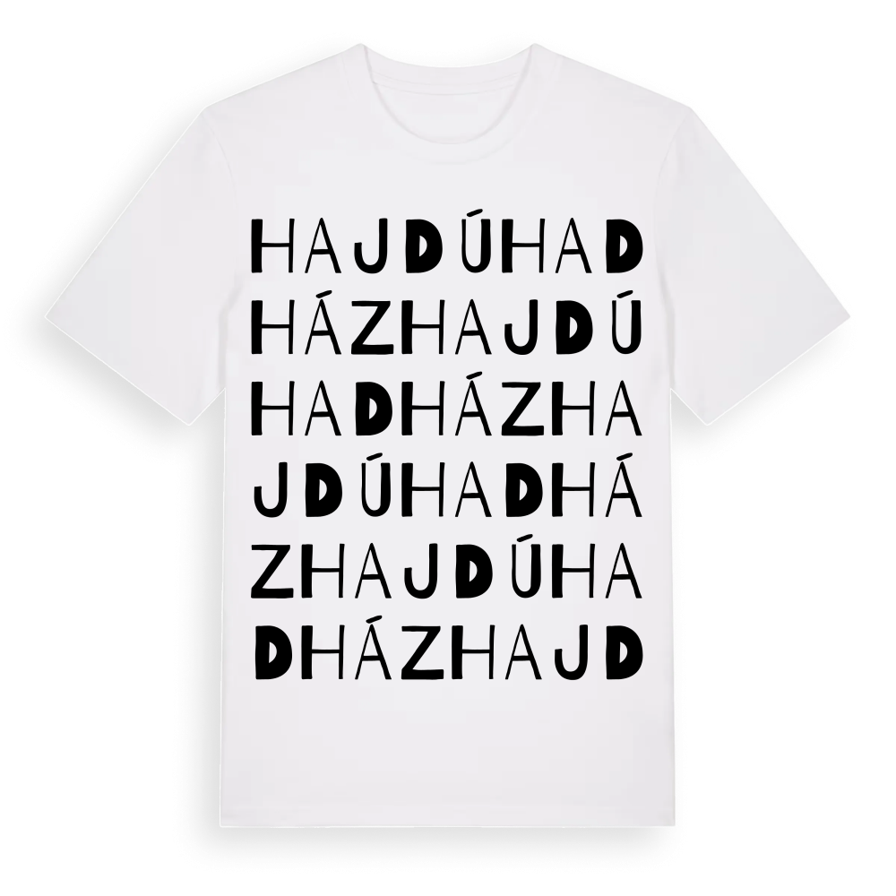 Hajdúhadház ordlek t-shirt – White, i miljö