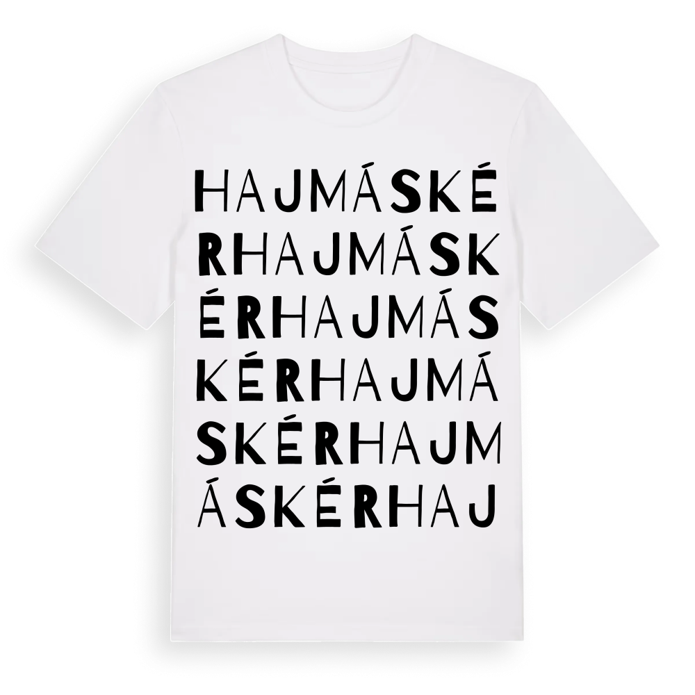 Hajmáskér ordlek t-shirt – White, i miljö