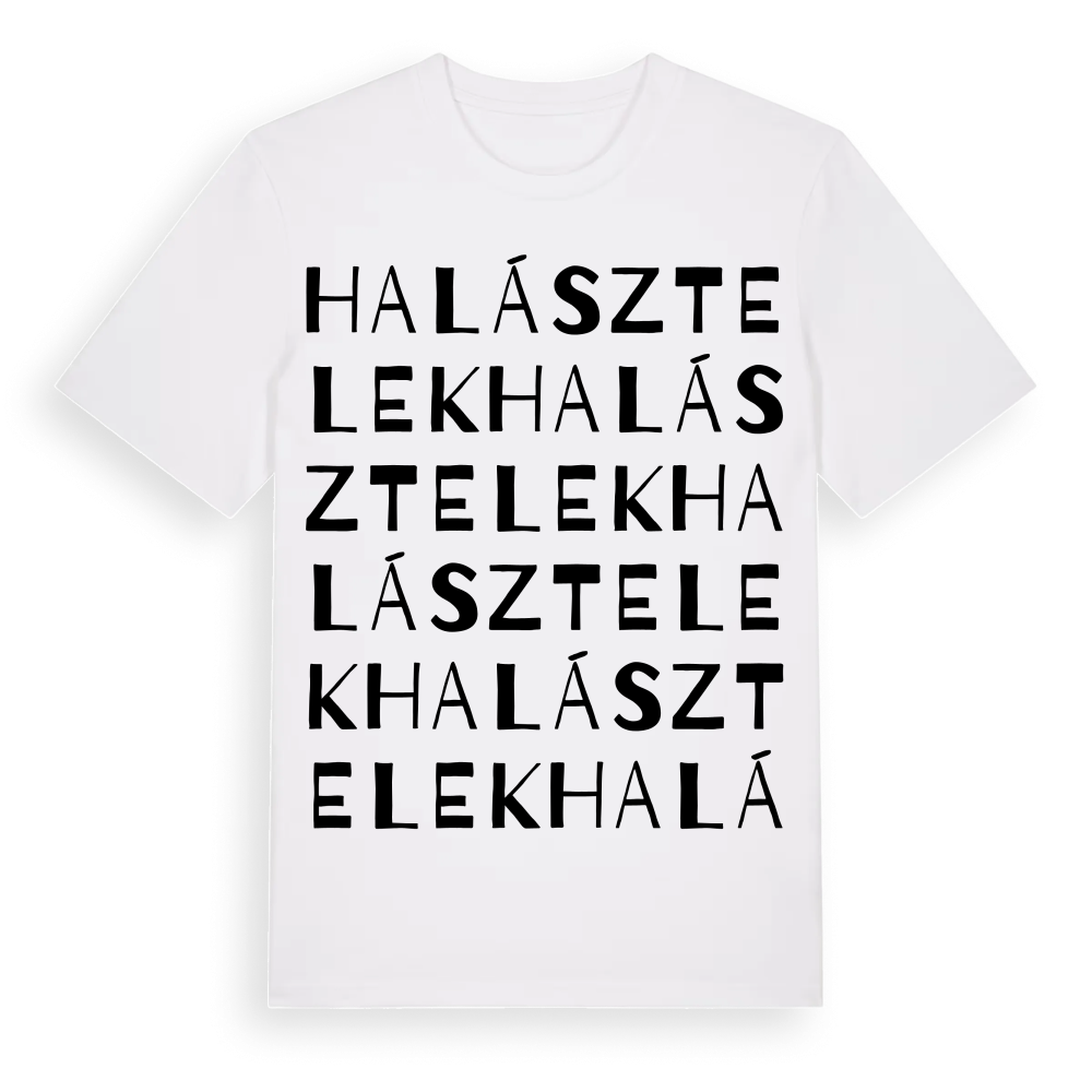 Halásztelek ordlek t-shirt – White, i miljö