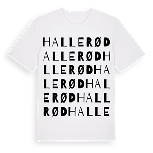 Hallerød ordlek t-shirt – ekologisk bomull t-shirt från Pinshirt