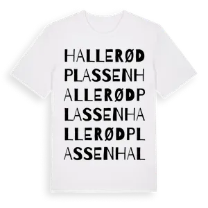 Hallerødplassen ordlek t-shirt – ekologisk bomull t-shirt från Pinshirt