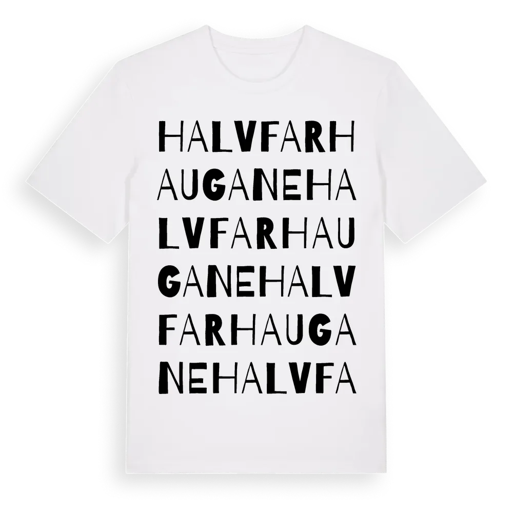 Halvfarhaugane ordlek t-shirt i miljö