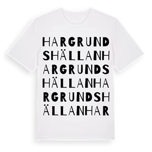 Hargrundshällan ordlek t-shirt – ekologisk bomull t-shirt från Pinshirt