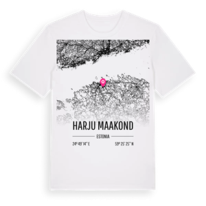 Harju maakond karta t-shirt – ekologisk bomull t-shirt från Pinshirt