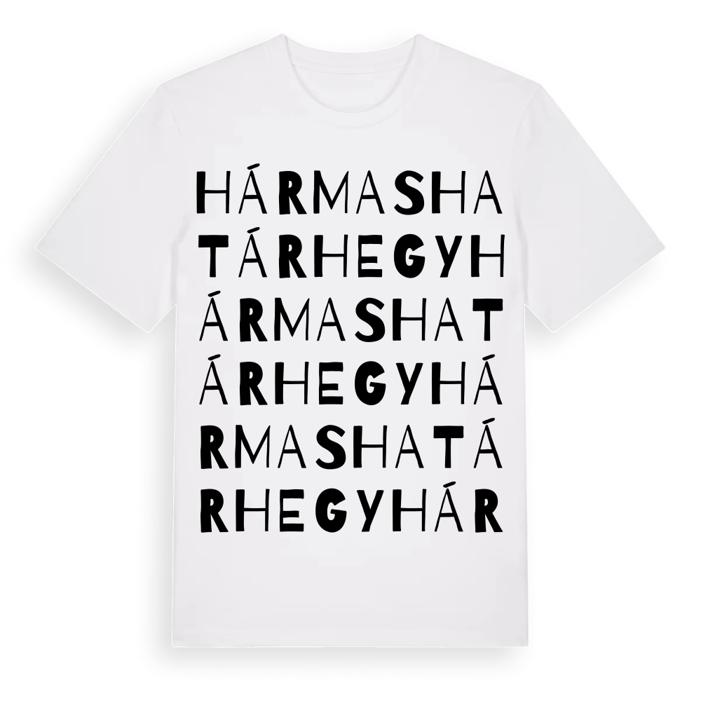 Hármashatárhegy ordlek t-shirt – White, i miljö