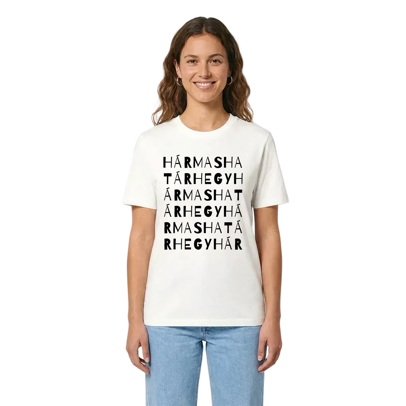 Hármashatárhegy ordlek t-shirt – White, i miljö