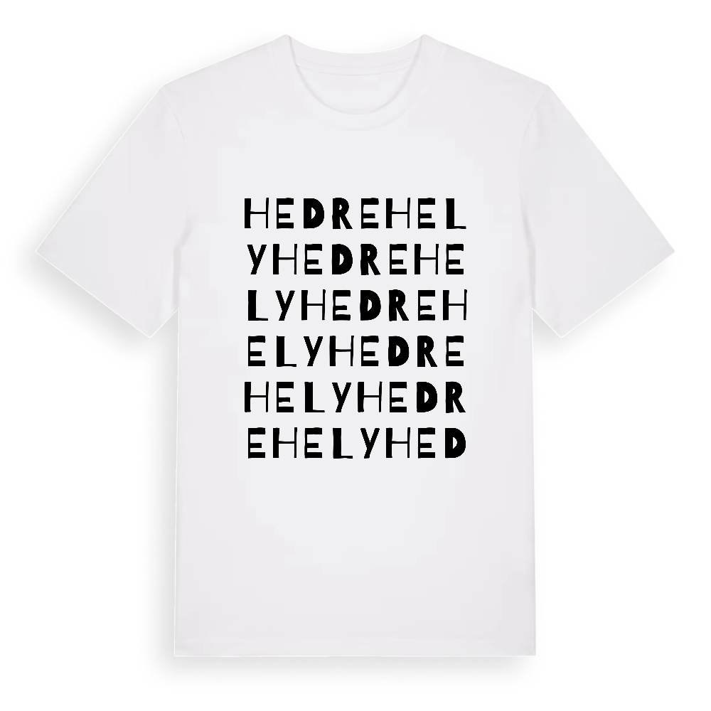 Hedrehely ordlek t-shirt – White, i miljö
