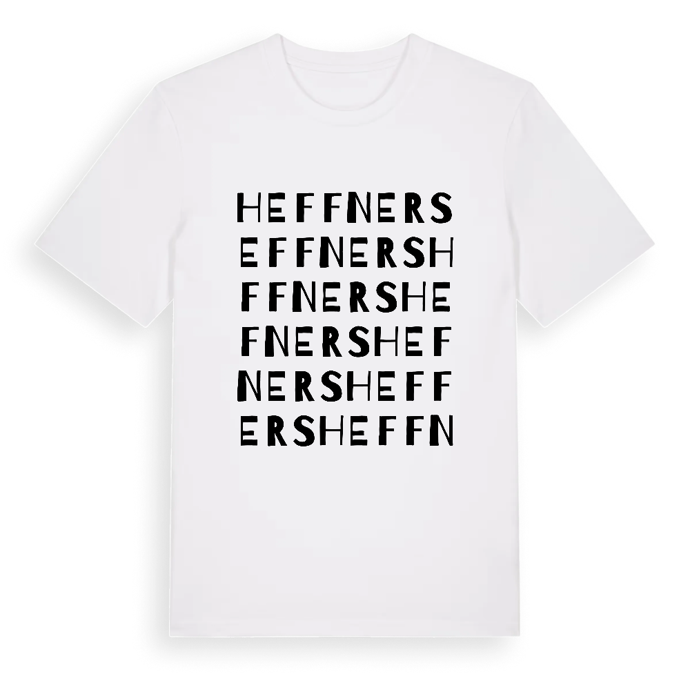 Heffners ordlek t-shirt – White, i miljö