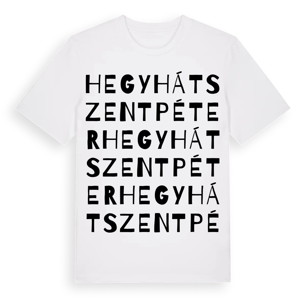 Hegyhátszentpéter ordlek t-shirt – White, i miljö