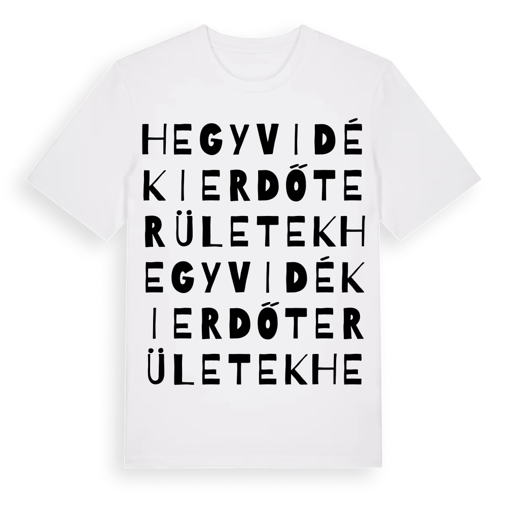 Hegyvidéki erdőterületek ordlek t-shirt – White, i miljö