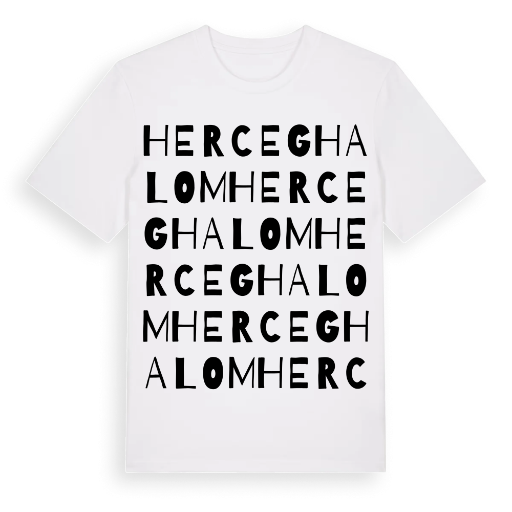 Herceghalom ordlek t-shirt – White, i miljö