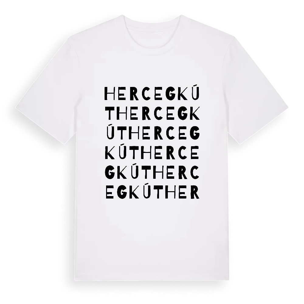 Hercegkút ordlek t-shirt – White, i miljö