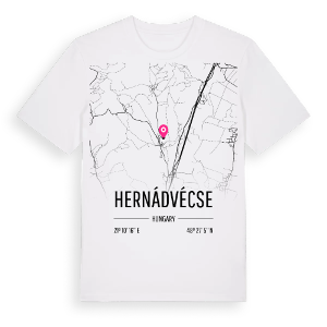 Hernádvécse karta t-shirt – ekologisk bomull t-shirt från Pinshirt