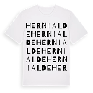 Hernialde ordlek t-shirt – ekologisk bomull t-shirt från Pinshirt