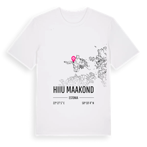 Hiiu maakond karta t-shirt – ekologisk bomull t-shirt från Pinshirt