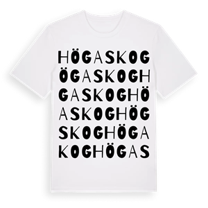 Högaskog ordlek t-shirt – ekologisk bomull t-shirt från Pinshirt