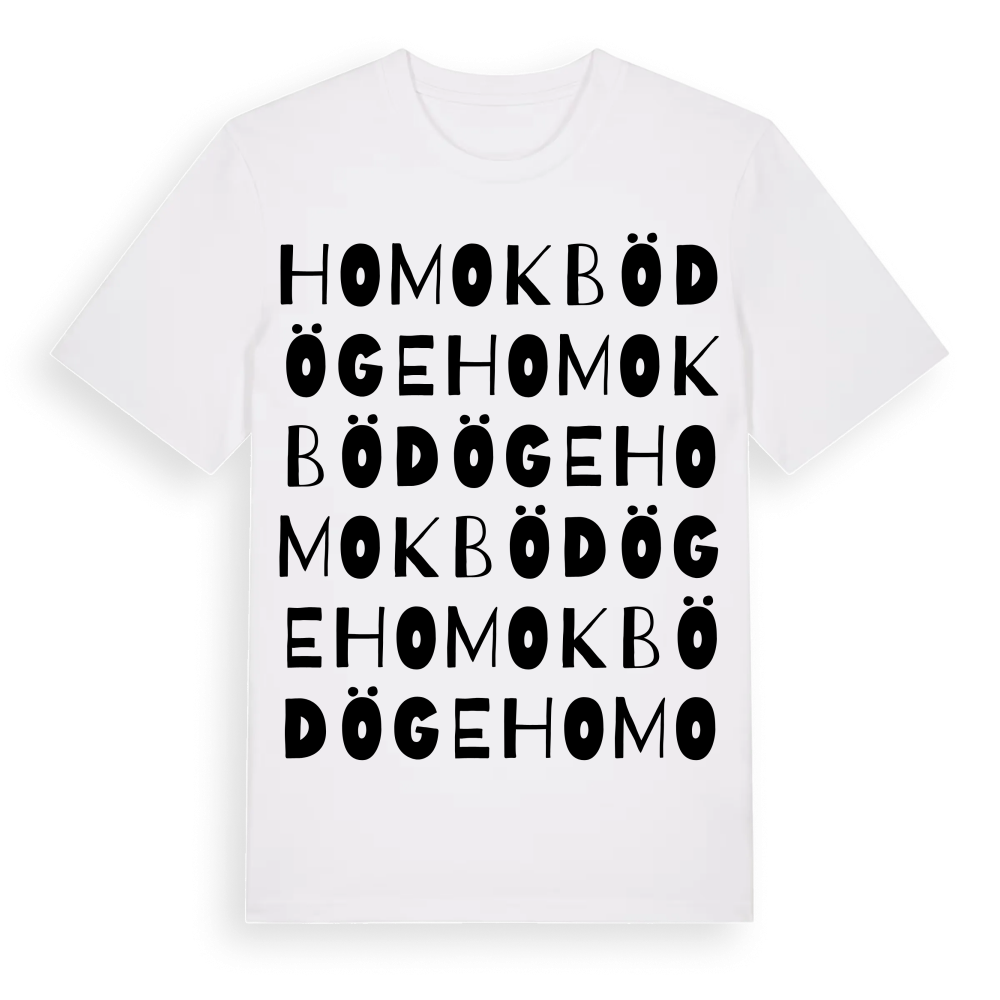 Homokbödöge ordlek t-shirt – White, i miljö