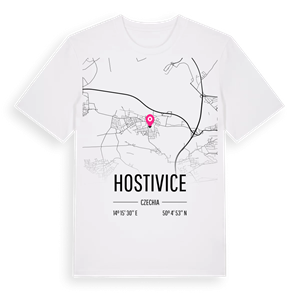 Hostivice karta t-shirt – ekologisk bomull t-shirt från Pinshirt
