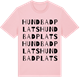 Pink Cotton t-shirt med Hundbadplats ordlek t-shirt