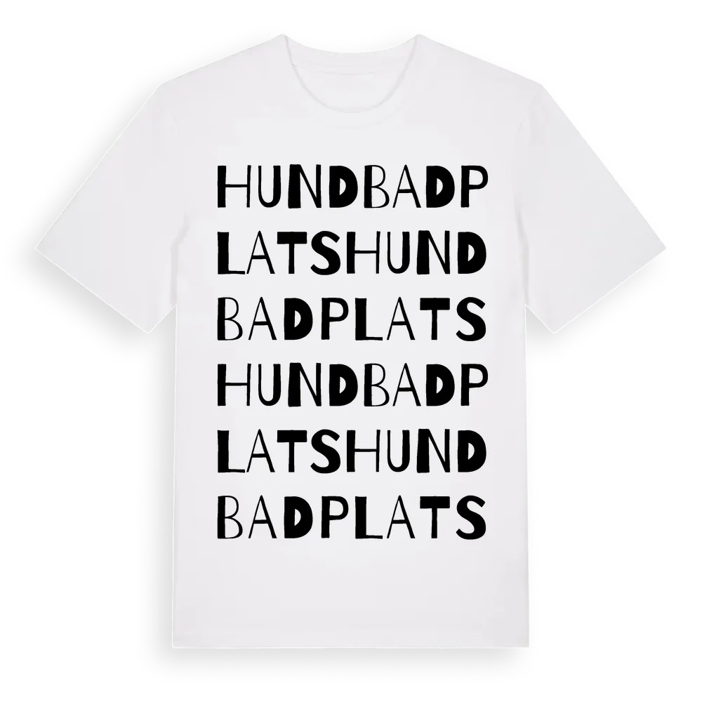 Hundbadplats ordlek t-shirt i miljö