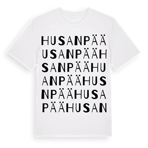 Husanpää ordlek t-shirt – ekologisk bomull t-shirt från Pinshirt