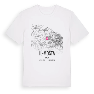 Il-Mosta karta t-shirt – ekologisk bomull t-shirt från Pinshirt