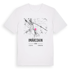 Imárcoain karta t-shirt – ekologisk bomull t-shirt från Pinshirt