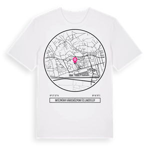 Intézményi Városközpont és lakótelep t-shirt – ekologisk bomull t-shirt från Pinshirt