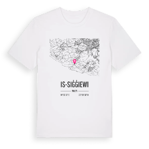Is-Siġġiewi karta t-shirt – ekologisk bomull t-shirt från Pinshirt