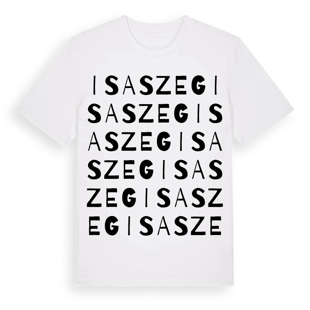 Isaszeg ordlek t-shirt – White, i miljö