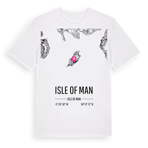 Isle of Man karta t-shirt – ekologisk bomull t-shirt från Pinshirt