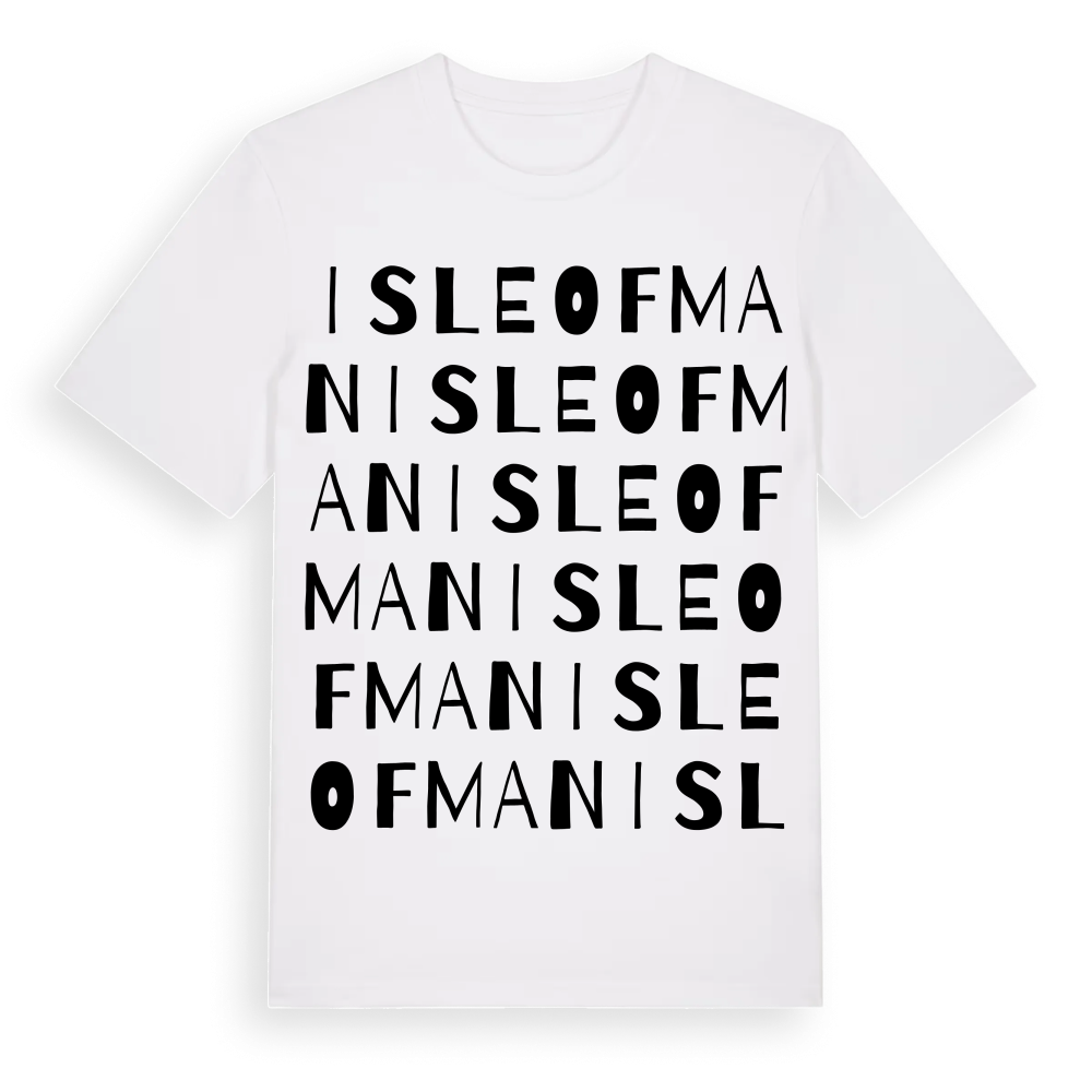 Isle of Man ordlek t-shirt – White, i miljö