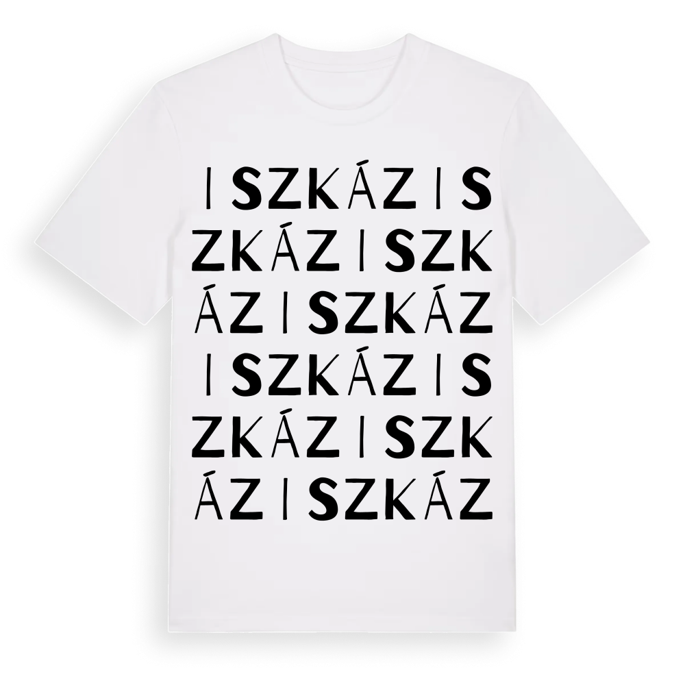 Iszkáz ordlek t-shirt – White, i miljö