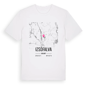 Izsófalva karta t-shirt – ekologisk bomull t-shirt från Pinshirt