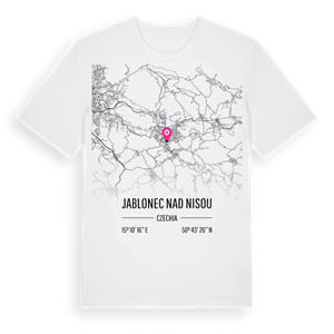 Jablonec nad Nisou karta t-shirt – ekologisk bomull t-shirt från Pinshirt