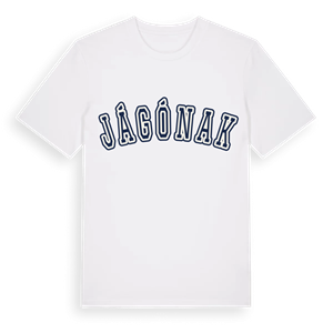 Jágónak college t-shirt – ekologisk bomull t-shirt från Pinshirt