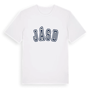 Jásd college t-shirt – ekologisk bomull t-shirt från Pinshirt
